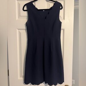JCrew Navy Scalloped Hem Dress